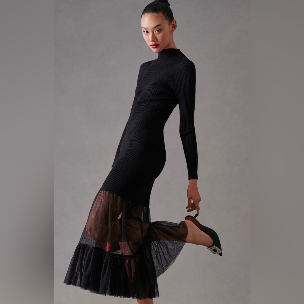 By Anthropologie Tulle Sweater Dress - Picture 2 of 7